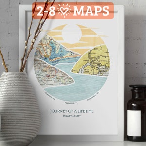 Customizable Journey River™ Map Print: Housewarming gift, Moving gift, your first home or new home. Welcome new neighbors