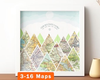 Custom Map Print! Art Anniversary Gift for Him. personalized customized wedding engagement valentines her wife summit mountain 2026Q3