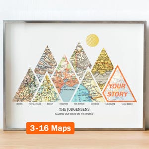 Personalisierte Kartenkunst! Individuelles Geschenk für Mama oder Papa. Dekor individuelle Druck Einweihungsparty Weihnachten Geburtstag Frau Meilensteine Berg Geschichte