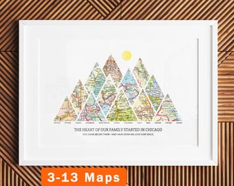 Custom Map Print! Art Anniversary Gift for Him. personalized customized wedding engagement valentines her wife milestones mountain 2026Q3