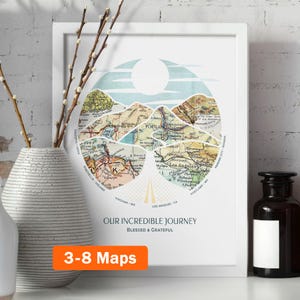 Personalisierte Karte Kunst 15 Jahre Jahrestag Geschenk für Freundin, Valentinstag Geschenk für Sie, individuelle Wanderlust gerahmte Leinwand Papier Kunstwerk