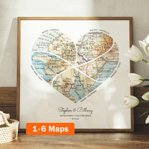 Individueller Herz Map Print! Hochzeitsgeschenk. Personalisierte Liebesgeschichte Kunst Valentinstag Verlobung Erste Home Travel Memory basic