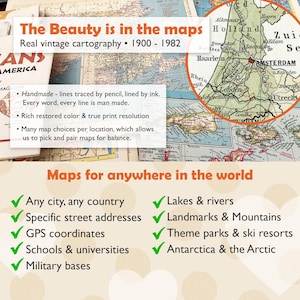 Custom Map Print! Art Anniversary Gift for Him. personalized customized wedding engagement valentines her wife heart love present labels image 8