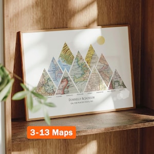 Stampa mappa personalizzata! Regalo personalizzato per mamma o papà. decorazione artistica personalizzata inaugurazione della casa natale compleanno moglie montagna traguardi scaffale