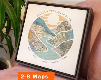 Custom Map Print! Personalized Gift for Mom or Dad. art decor customized housewarming christmas birthday wife mountain journey 2026Q2