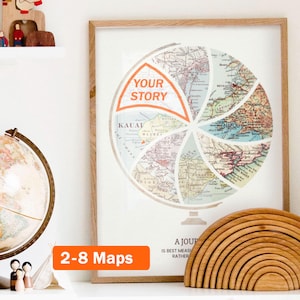 Personalized Map Art! Custom Gift for Mom or Dad. Decor customized print housewarming christmas birthday wife terra carta globe story
