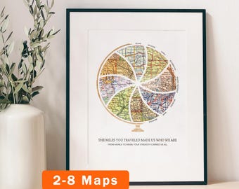 Custom Map Print! Art Anniversary Gift for Him. personalized customized wedding engagement valentines her wife terra carta globe 2026Q3