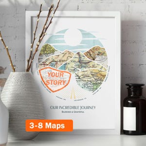 Personalisierte Kartenkunst! Individuelles Geschenk für Mama oder Papa. Dekor individuelle Druck Einweihungsparty Weihnachten Geburtstag Frau Fernweh Berg Geschichte
