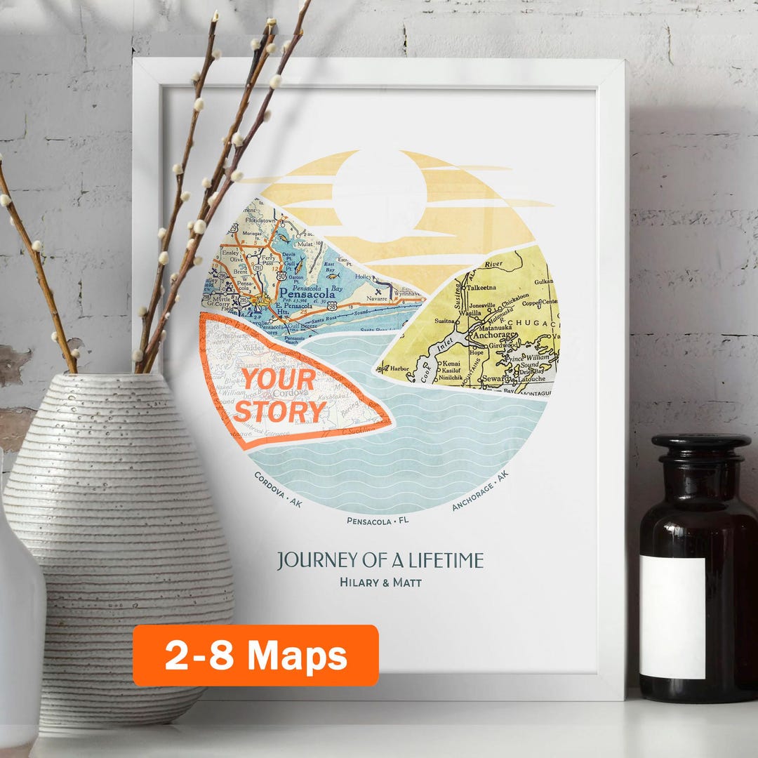 Custom Journey Map Print! Personalized Anniversary Gift for Husband