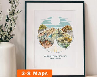 Custom Map Print! Personalized Gift for Mom or Dad. art decor customized housewarming christmas birthday wife mountain wanderlust 2026Q3