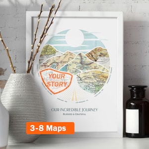 Individuell angefertigte Wanderlust Map! Hochzeitsgeschenk. Personalisierte Liebesgeschichte Kunst Valentinstag Verlobung Erste Home Travel Memory Geschichte