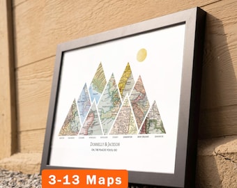 Personalized Map Art! Custom Gift for Mom or Dad. Decor customized print housewarming christmas birthday wife milestones mountain 2026Q2