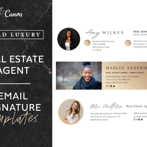 Realtor Email Signature Templates | Realtor Branding, Realtor Logo, Social Media Branding, Email Graphics, Real Estate Agent