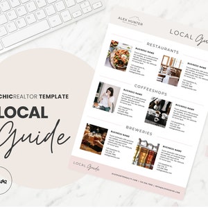 Chic Realtor Local Guide Pink Template | Realtor Template, Realtor Logo, Real Estate Agent , Canva Template, Real Estate Templates, Resource