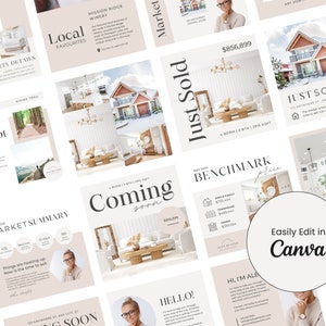 Real Estate Social Media Templates  | Realtor Marketing, Instagram Templates, Realtor Branding, Realtor Templates, Real Estate Post