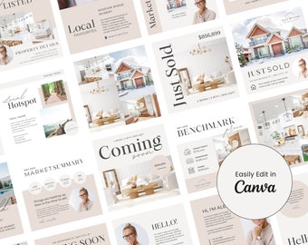 Real Estate Social Media Templates  | Realtor Marketing, Instagram Templates, Realtor Branding, Realtor Templates, Real Estate Post