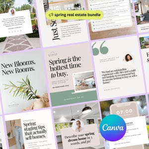 2026 Spring Real Estate Marketing Instagram Templates | Reels, Carousels and Posts (Canva)