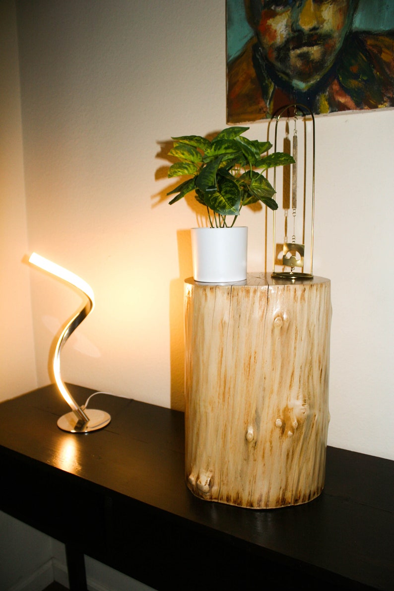 Wooden Tree Stump Side Table/elevation Etsy