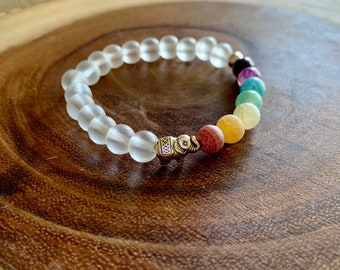 Good Luck Bracelet |  7 Chakra Healing Bracelet With Elephant Charm | Gift For Her | Colorful Beaded Bracelet | Protection Bracelet