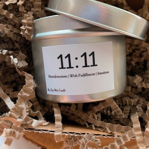 11:11 Manifestation Crystal Candle Angel Number Soy wax Candle Mystery Scented Custom Gift Candle Spiritual Gift Good Luck Candle 11 image 2