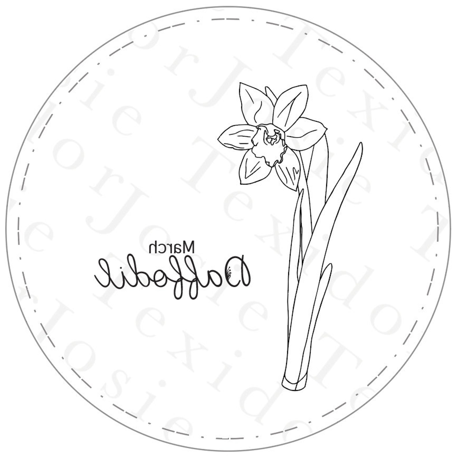 March daffodil embroidery pdf download  etsy espaa March daffodil embroidery pdf download  etsy espaa