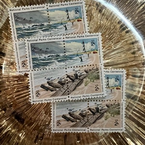 12 Vintage National Parks Centennial Cape Hatteras Unused Stamps - Scott #1448-51 - From 1972 - Vintage - USPS - Beach - 2 Cents - Postage