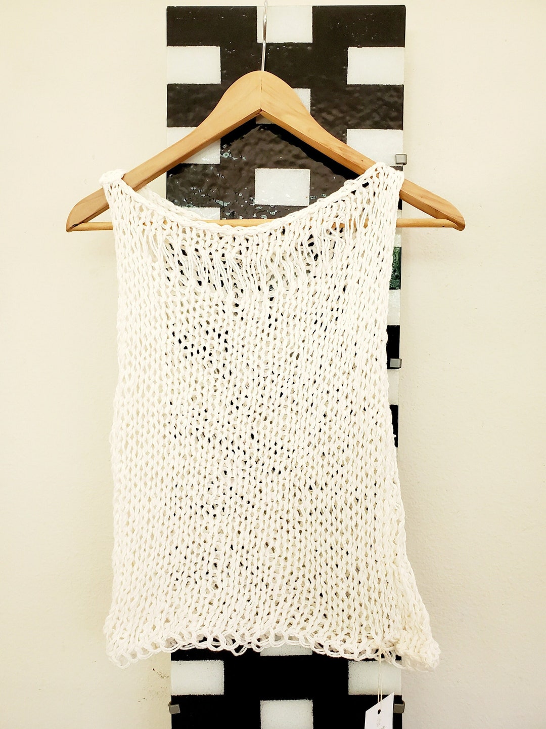 White Looseknit Summer Tank Top for Women Organic Cotton Etsy