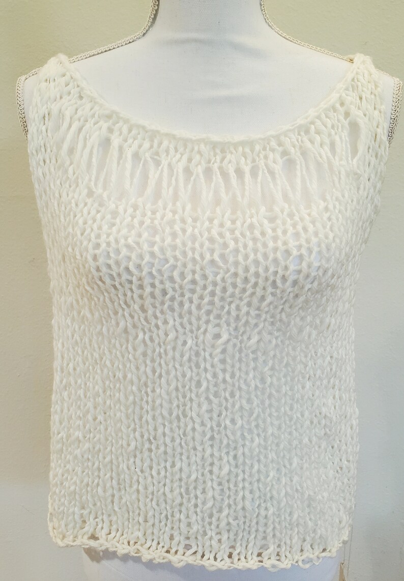 White Looseknit Summer Tank Top for Women Organic Cotton Etsy