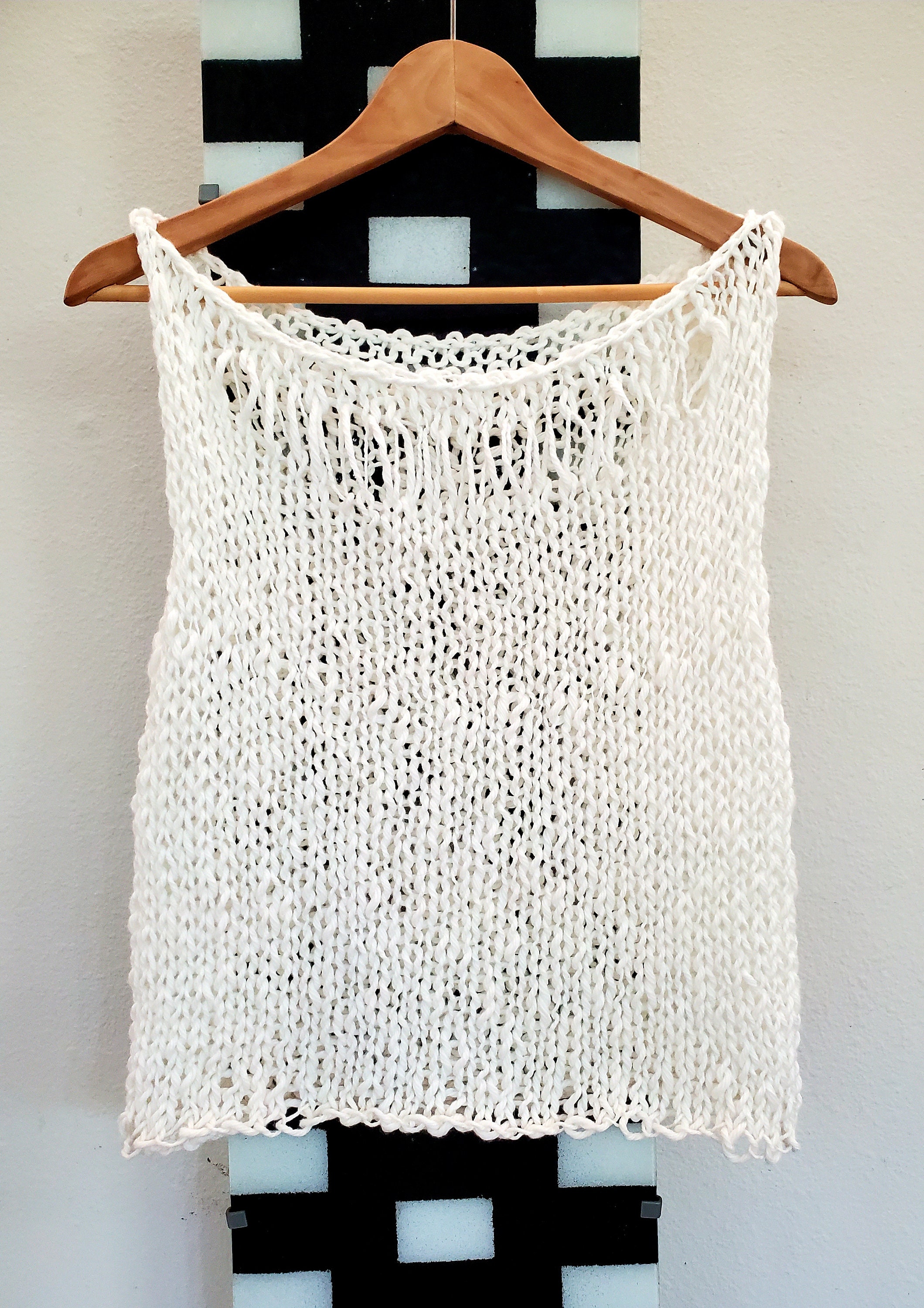 White Looseknit Summer Tank Top for Women Organic Cotton Etsy