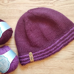 Burgundy Red/Pink New Zealand Possum Wool Beanie: Merino/Possum/Silk Blend. Warm, Soft, Sustainable. Lightweight. Eco-friendly. Gift for Her
