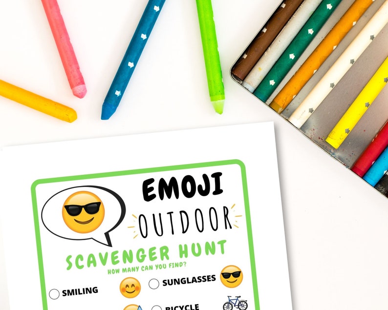 Emoji Outdoor Scavenger Hunt Fun Activity for Kids & Tweens Etsy España