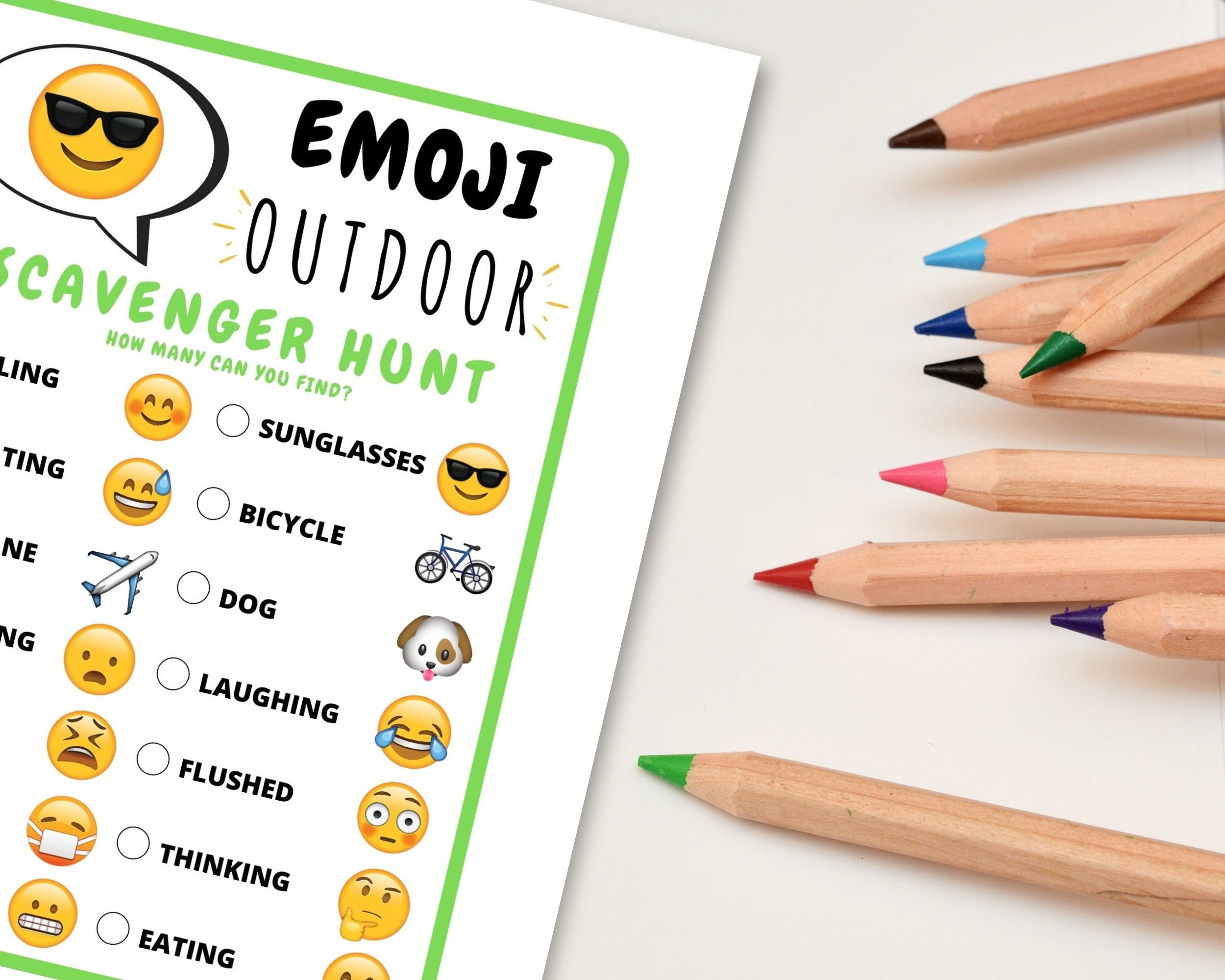 Emoji Outdoor Scavenger Hunt Fun Activity for Kids & Tweens Etsy España