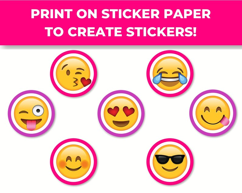 Emoji Cupcake Toppers Printable Emoji Gift Tags Printable - Etsy Canada