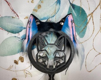 Kpop demon hunter derpy tiger inspired cat ears handmade from faux fur for cosplay, streamers, therian, furry wearable as a headband