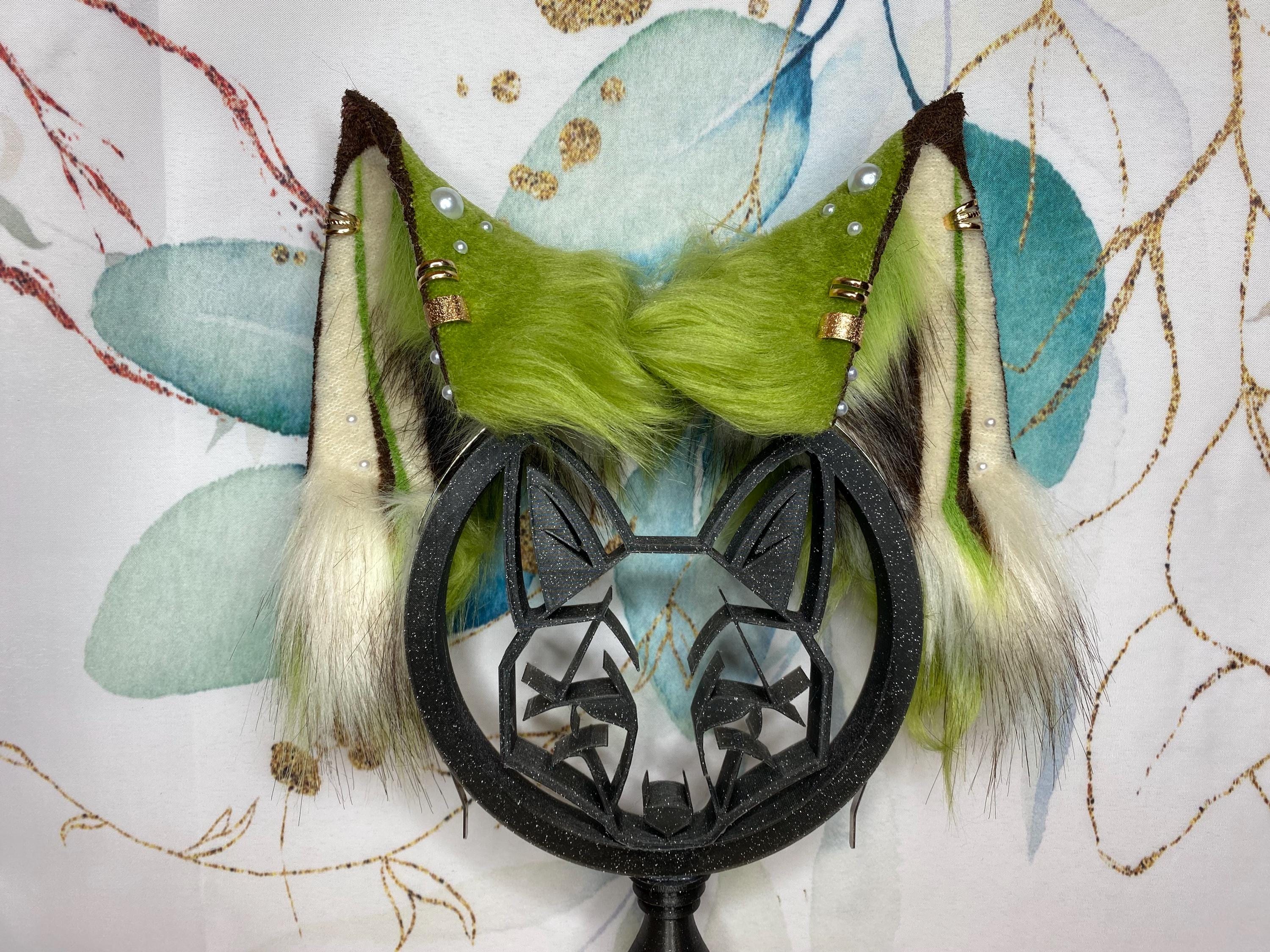 Furry Wolf Fox Ear Headband Cosplay Hair Accessory Handmade Faux Fur Animal Faux Fur Fox Wolf Ear Headband Furry Handmade  main image 2