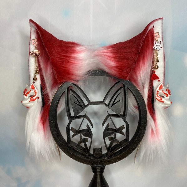 Big Kitsune Fox Ears Fox Cosplay Ears Accessories Faux Fur MTO Petplay Furry Streamer Animal Ears Plush Ears kawaii Convention