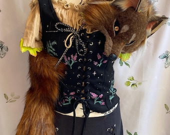 Fox Fur Stole – Handmade Faux Fur Fox Wrap | Cosplay Accessory | Renaissance Faire | Wolf Shawl | Fantasy Costume | LARP | Cottagecore