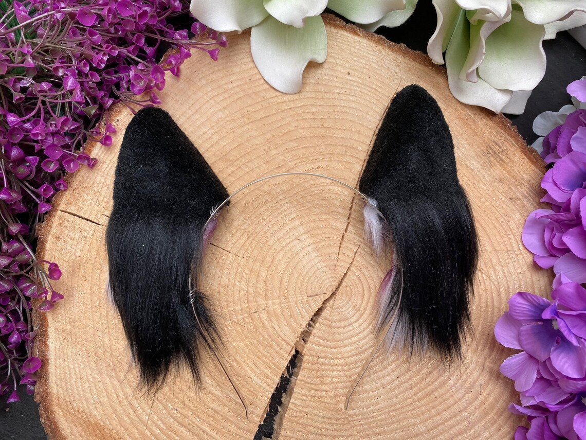 Galaxy Wolf Ears Cosplay Black Purple Blue Glitter Galaxy wolf Etsy