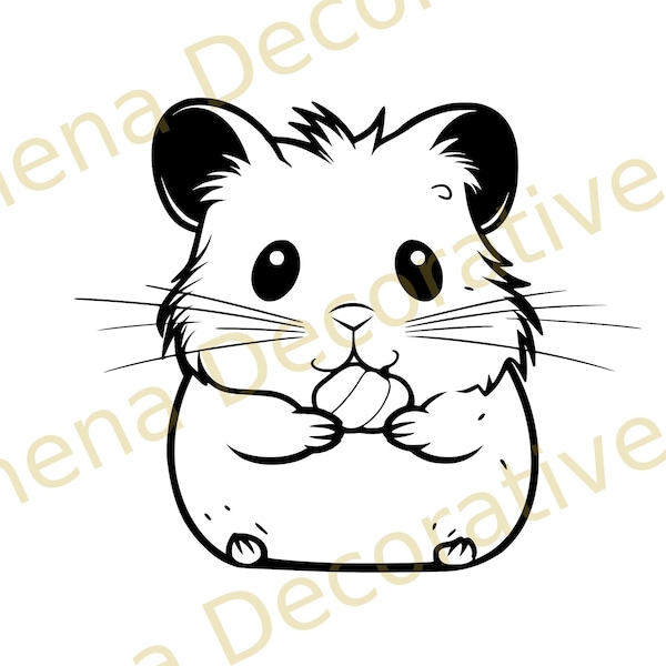 Hamster Clipart digital drawing, SVG File