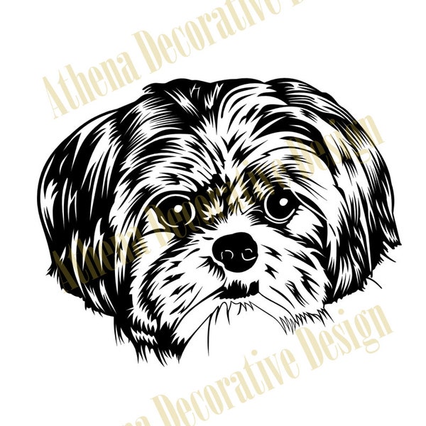 Shih Tzu, Dog SVG for cutting in machines like the Cricut and Silhouette Canine Purebred Pedigree puppy vector download