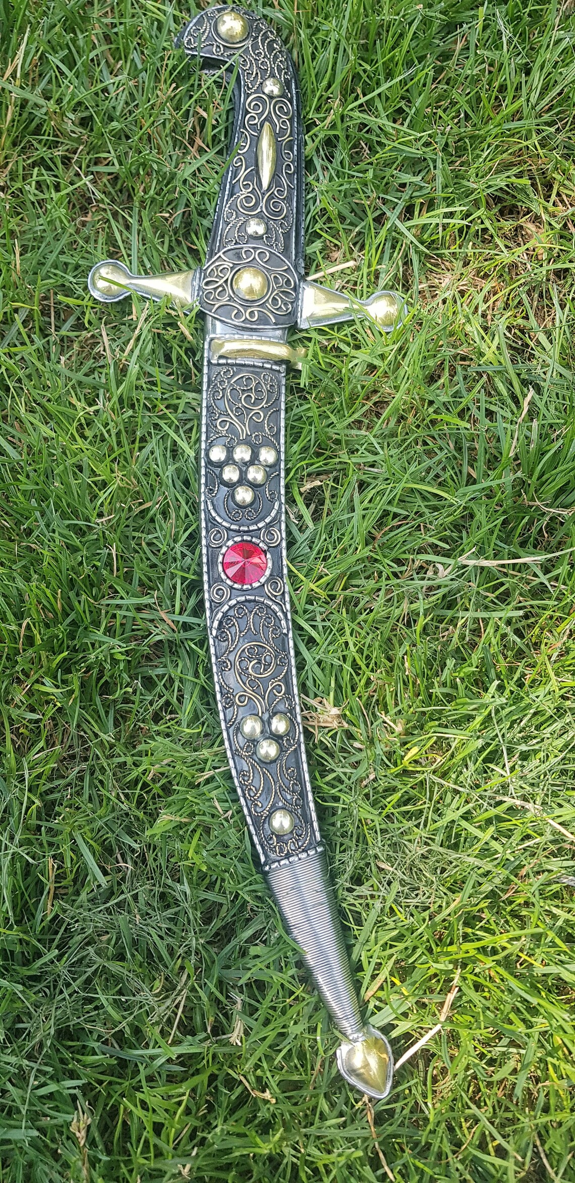 Perfect Decorated Handmade Dagger With Leather Belt Etsy