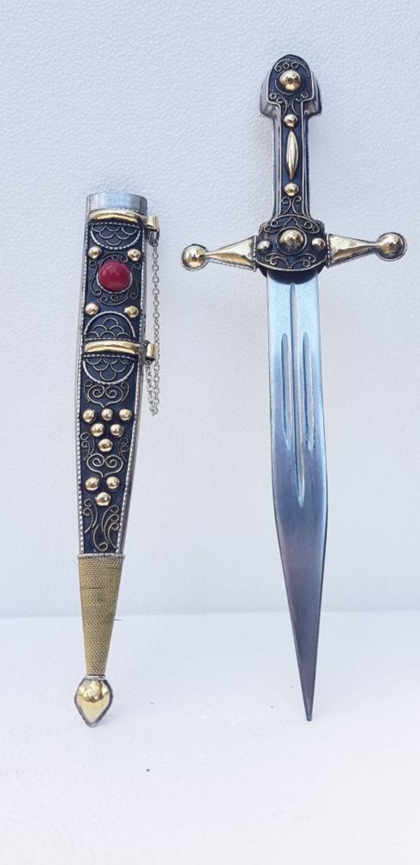 Perfect Decorated Dagger Handmade Dagger With Leather Belt Etsy