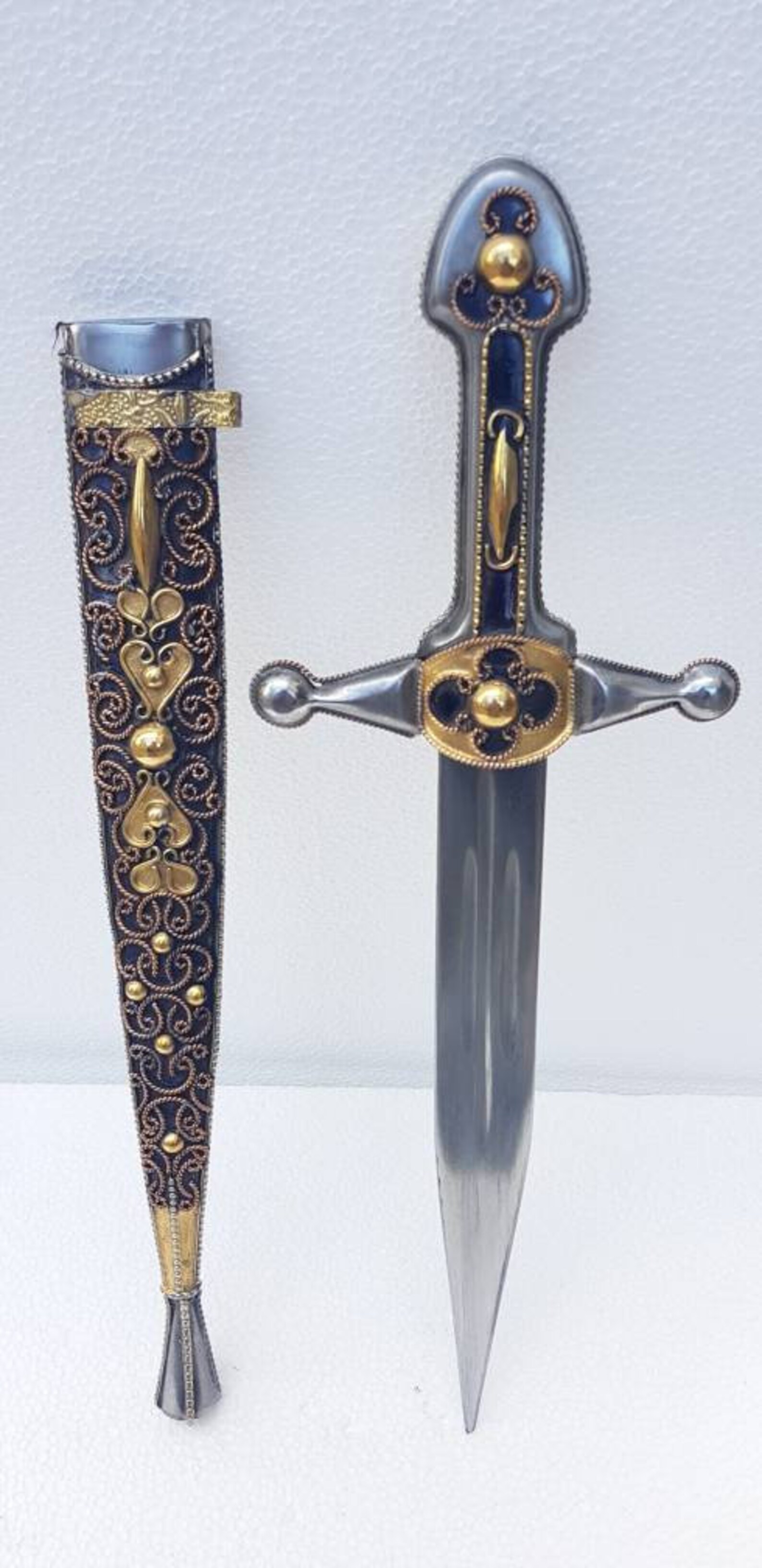 Perfect Decorated Handmade Dagger With Leather Belt Etsy