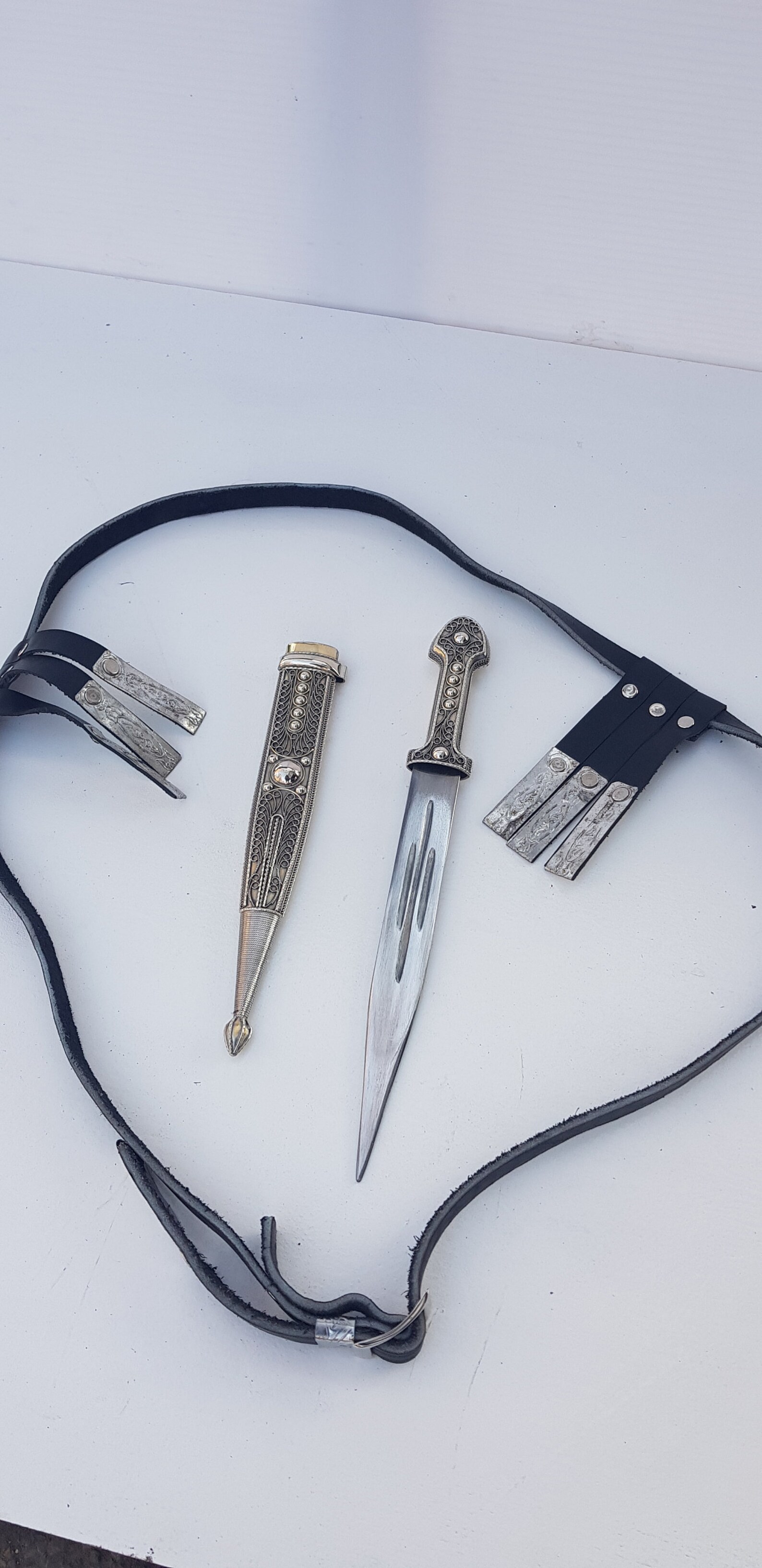 Perfect Decorated Handmade Dagger With Leather Belt Etsy