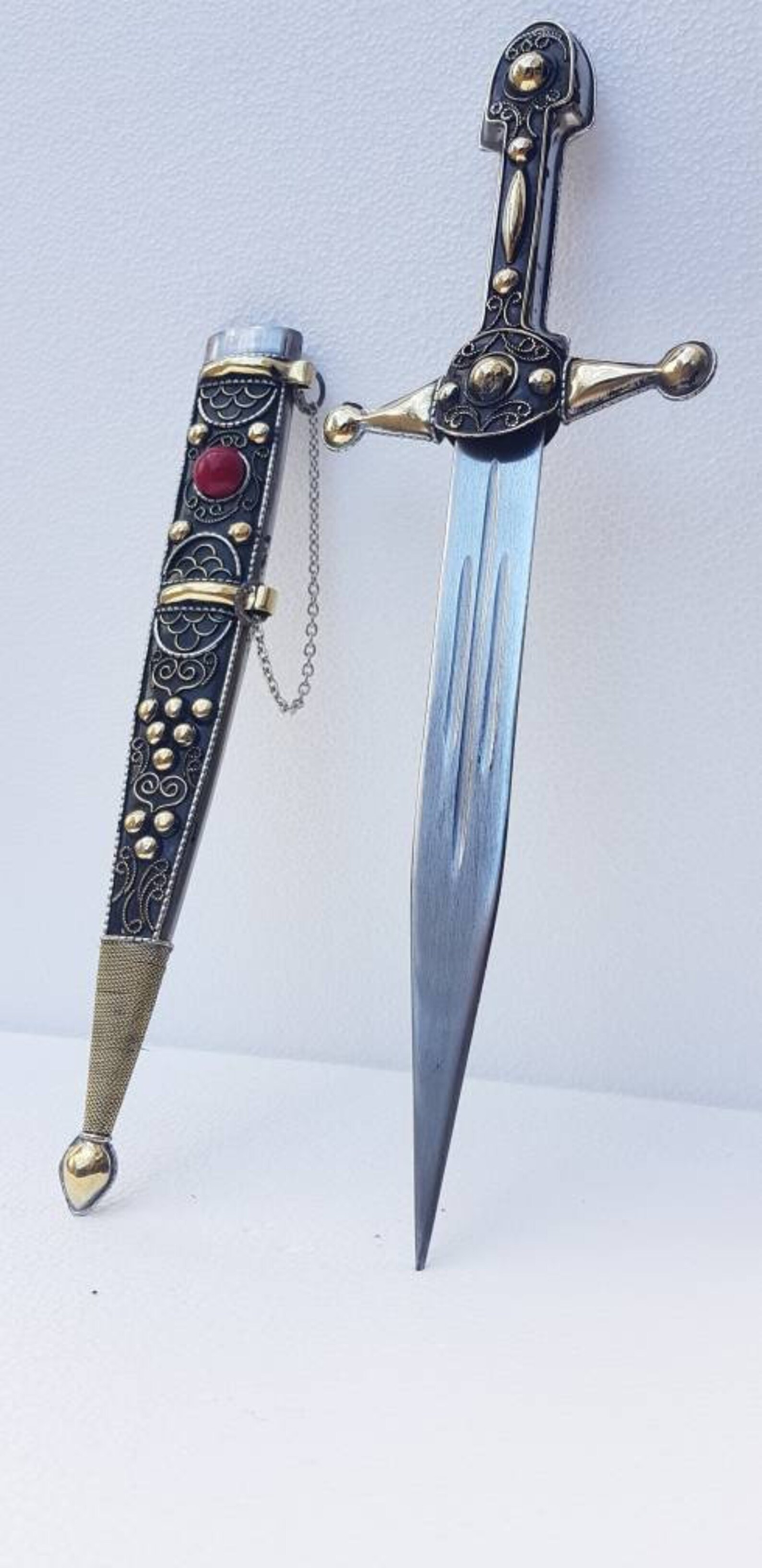 Perfect Decorated Dagger Handmade Dagger With Leather Belt Etsy UK