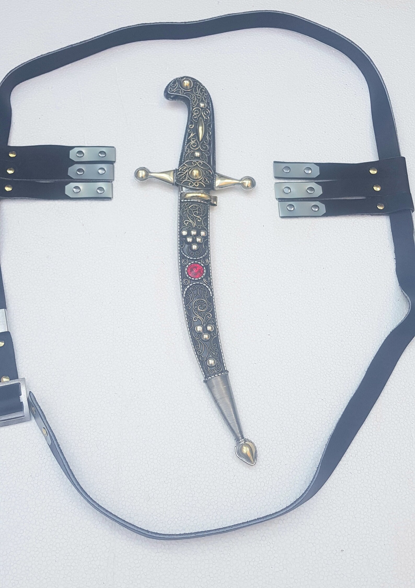 Perfect Decorated Handmade Dagger With Leather Belt Etsy
