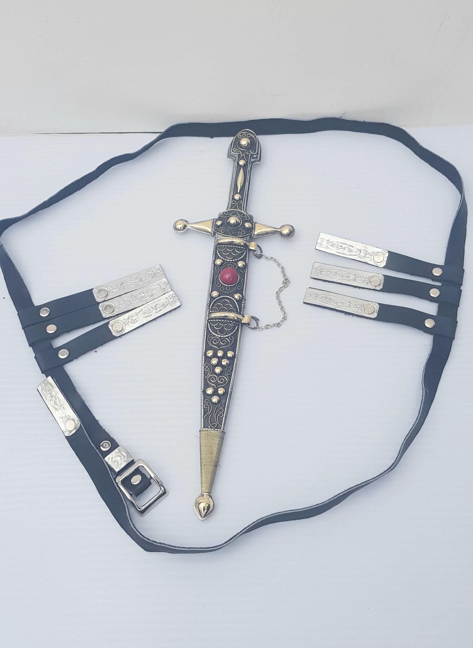 Perfect Decorated Dagger Handmade Dagger With Leather Belt Etsy UK