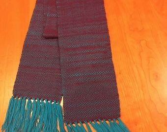 Hand woven merino wool scarf
