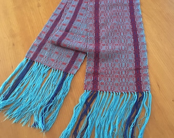 Hand woven super soft patterned tencel scarf