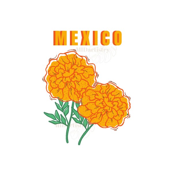 Mexican Marigold Svg Etsy